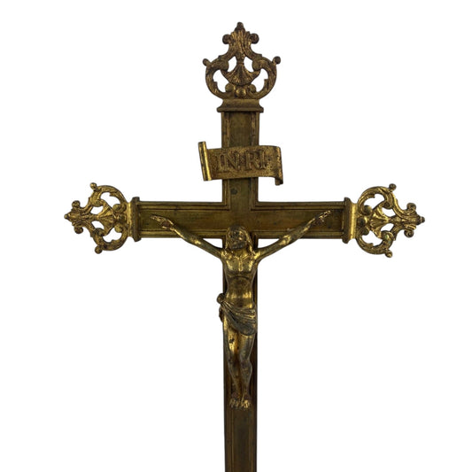 Croix crucifix d' Autel ancien