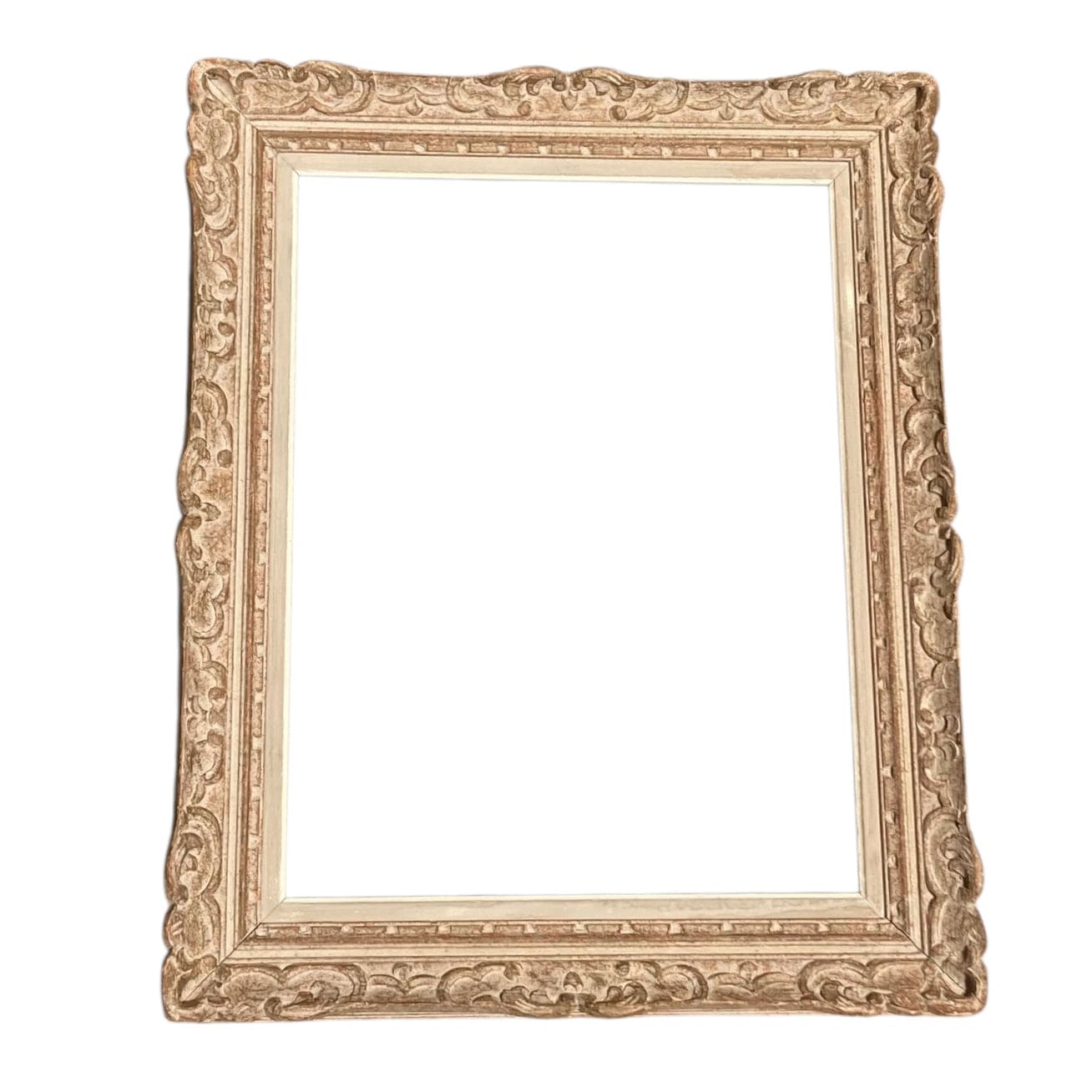 Old Montparnasse frame in carved wood with Berain style decor