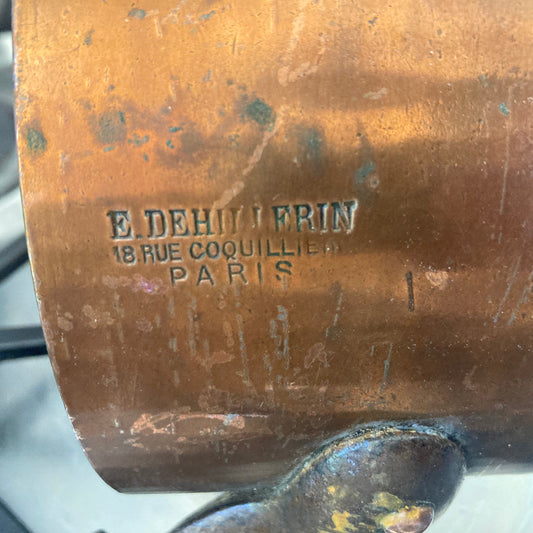 Dehillerin, ancienne casserole en cuivre étamé.