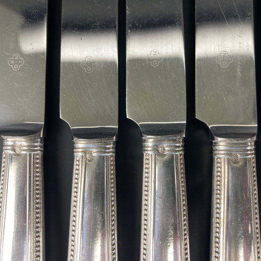 christofle couteaux perles argent massif