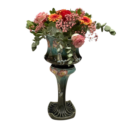 Gustave De Bruyn cache-pot sur colonne art nouveau