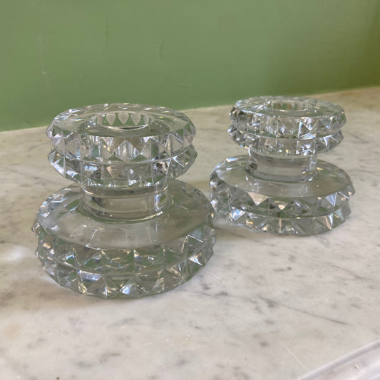 Paire de bougeoirs en cristal Saint-Louis