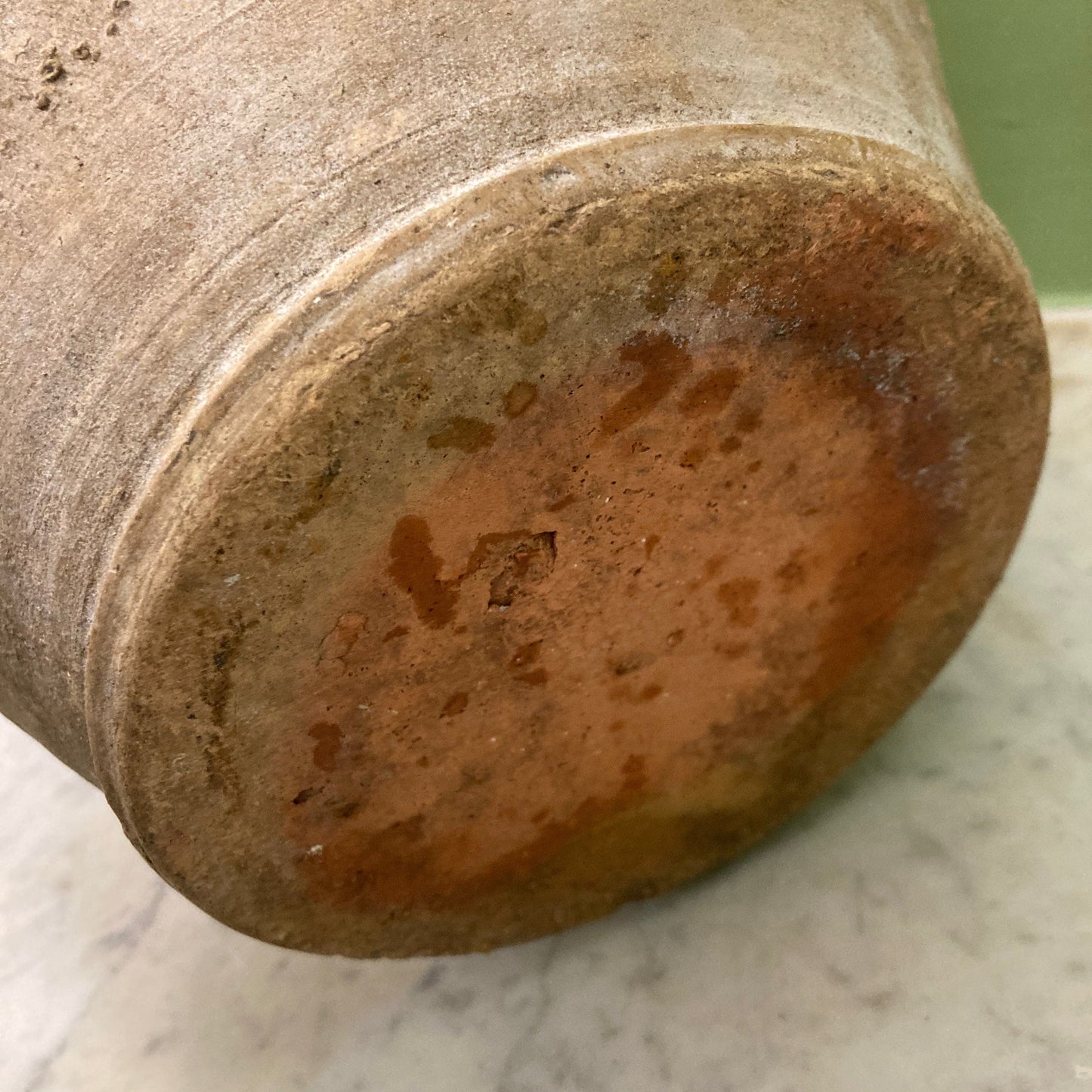 ancien pot à confit en terre cuite vernissée