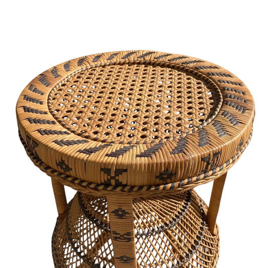 tabouret vintage en rotin tressé type Emmanuelle