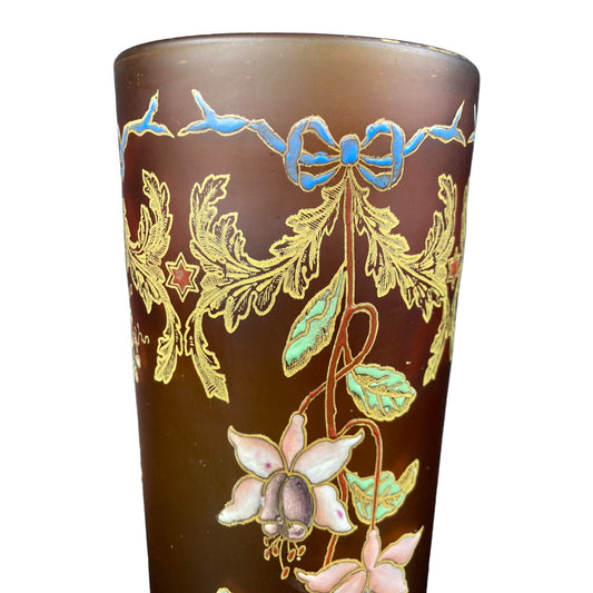 vase en verre émaillé Legras