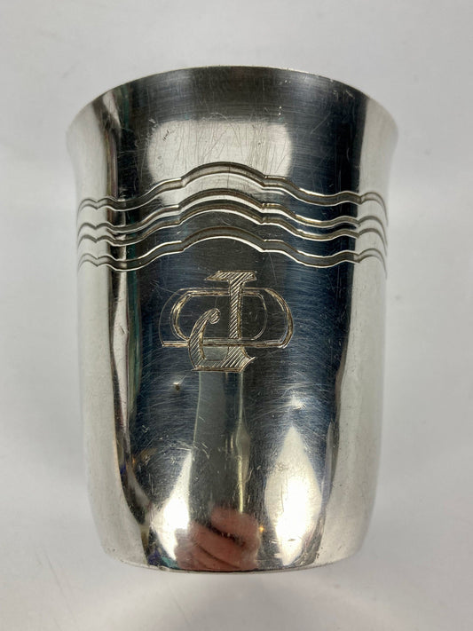 Ancienne timbale art-déco argent massif minerve Hénin & cie