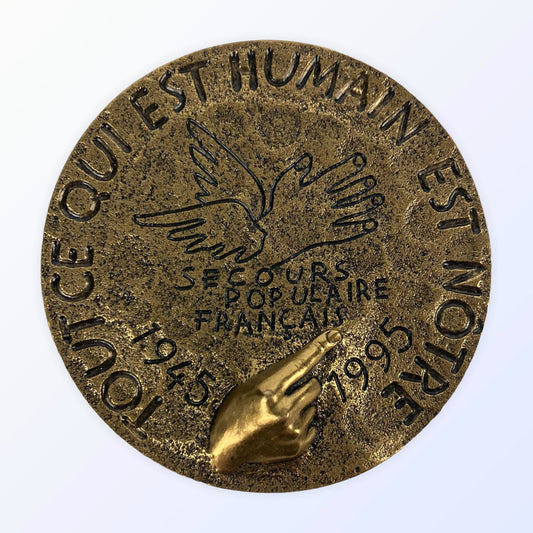 Médaille secours populaire bronze 1945/95 cinquantenaire