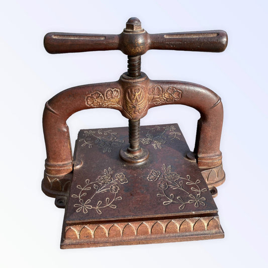Ancienne presse à relier fonte XIXe
