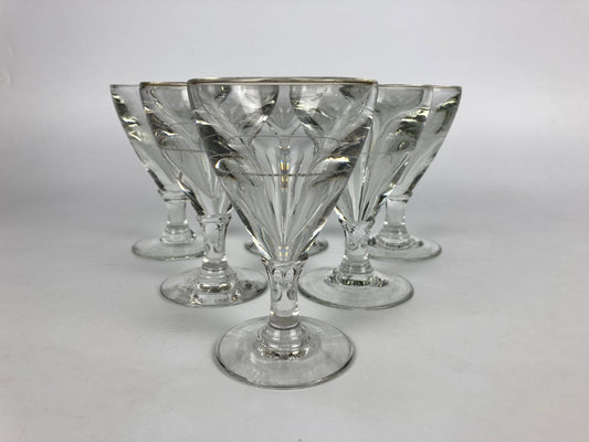 6 Verres bistrot début xxème avec trait de dose