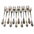 12 fourchettes à huitres en métal argenté de marque SFAM vers 1900