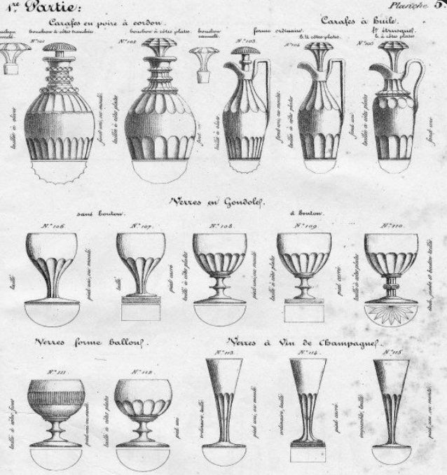 6 flûtes en cristal taillé de Baccarat fin 19ème.