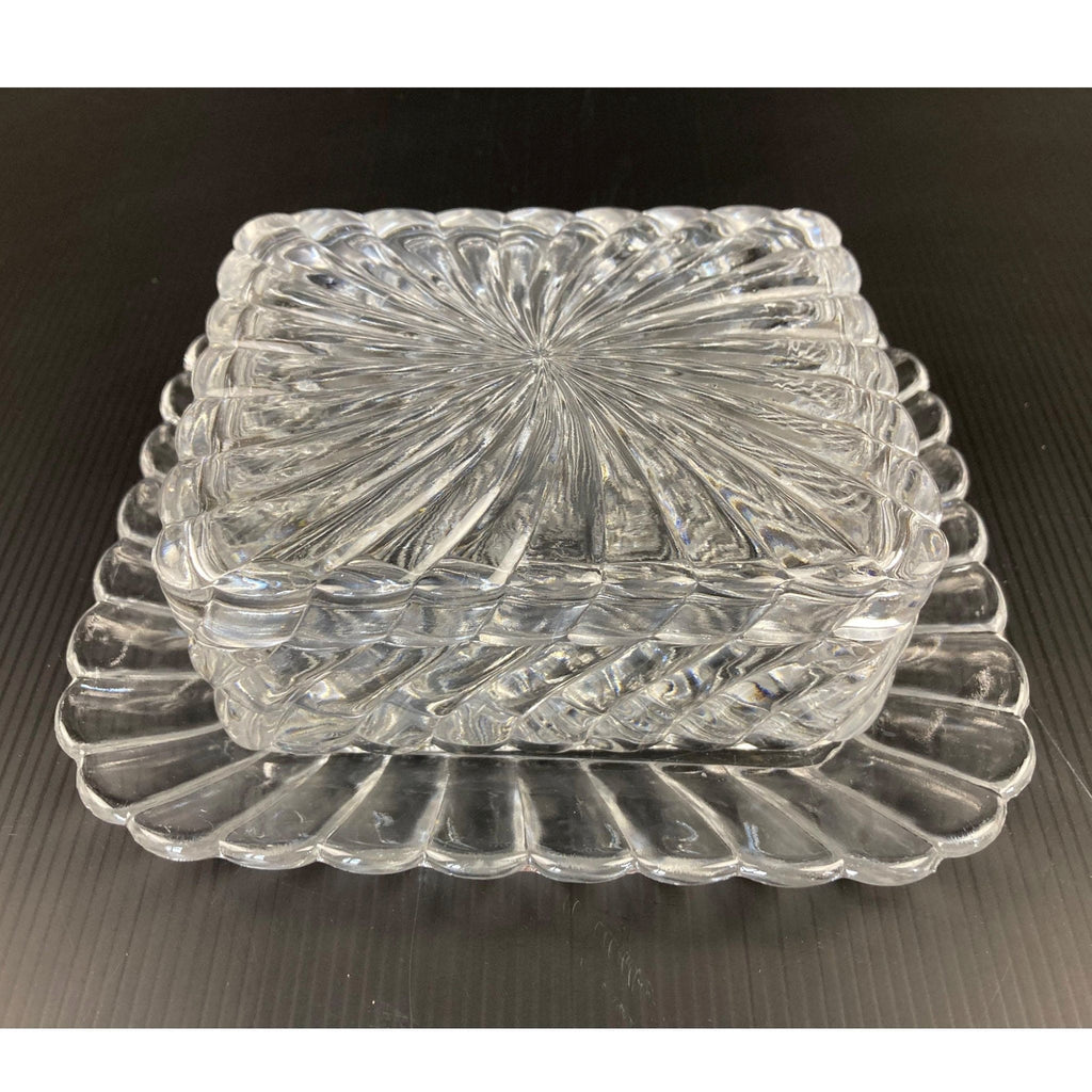 Baccarat boite à sardines en cristal moulé