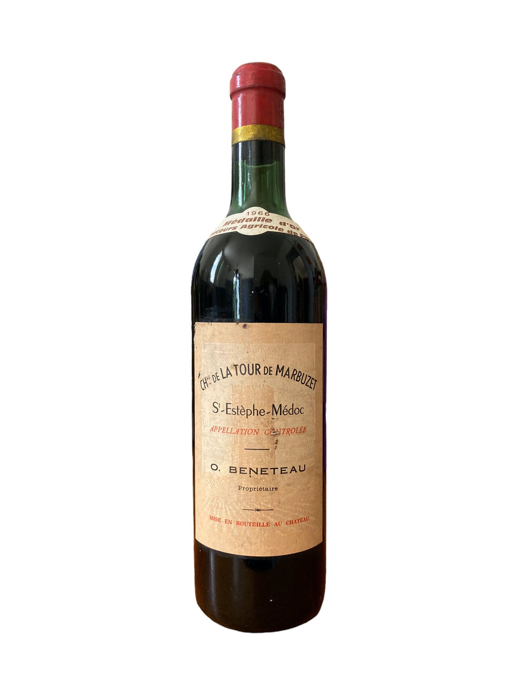 Vin ancien Saint Estèphe Chateau de la tour de marbuzet 1966