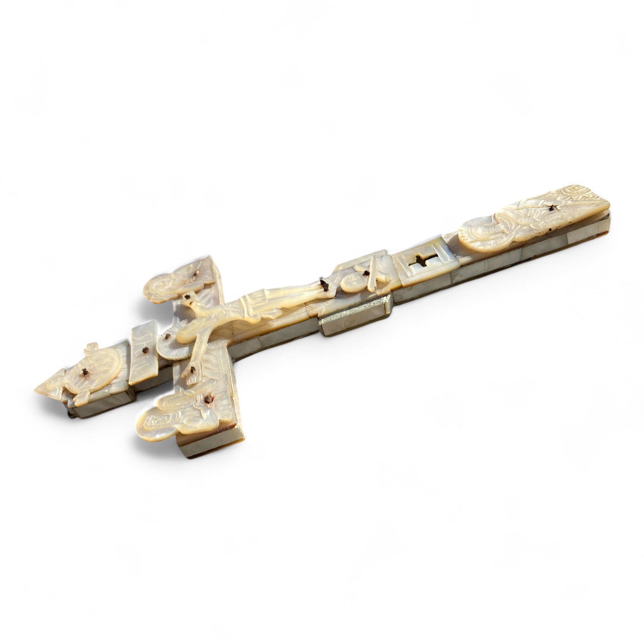 Croix de procession en nacre, travail Russe du 19e