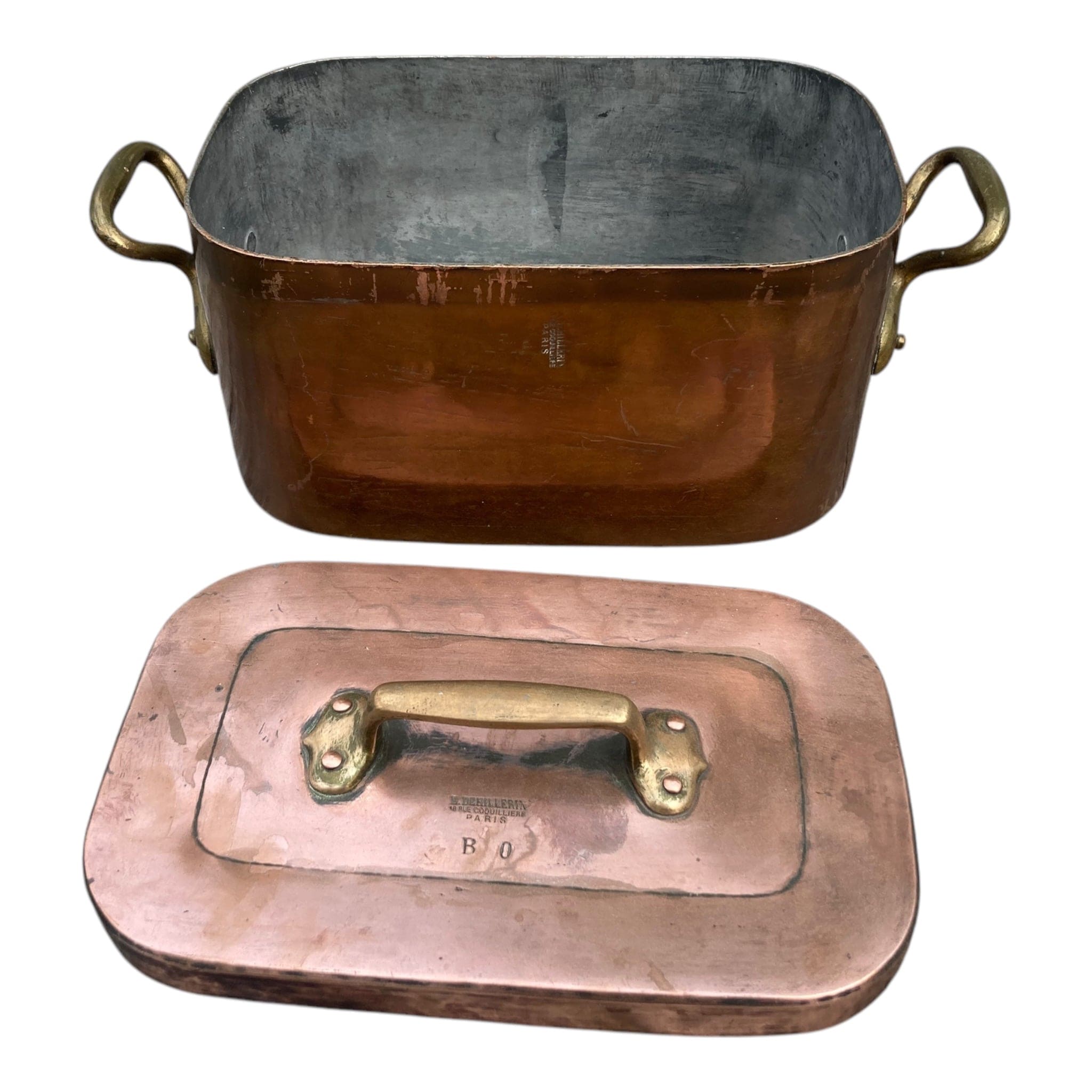 Dehillerin ancienne daubière en cuivre étamé début 20e. cuisine