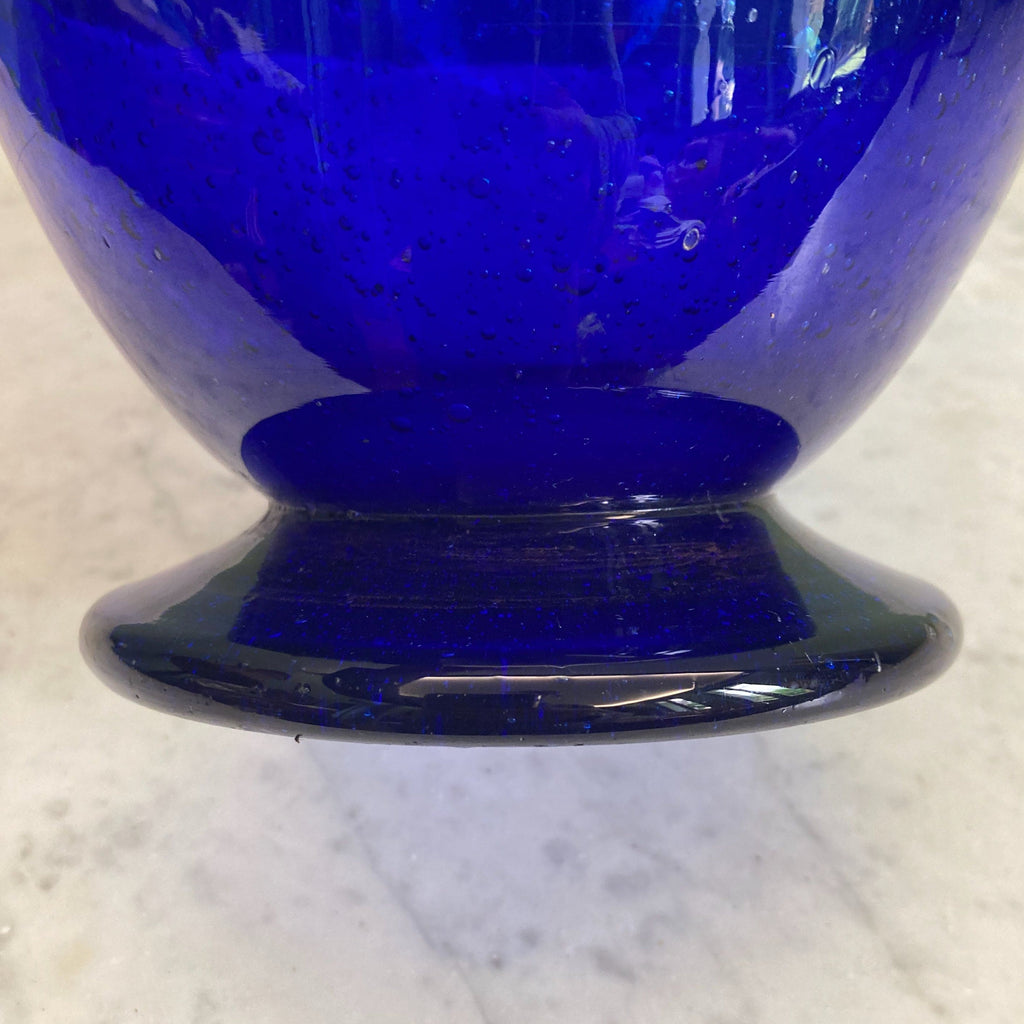 Vase verre bleu cobalt de Murano