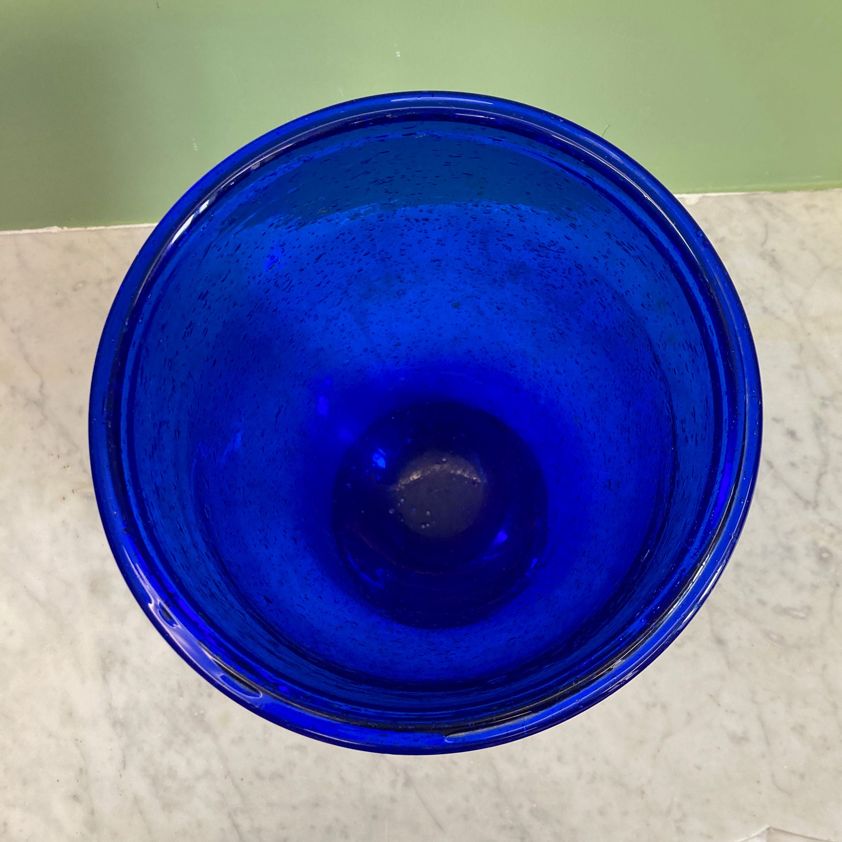 Vase verre bleu cobalt de Murano