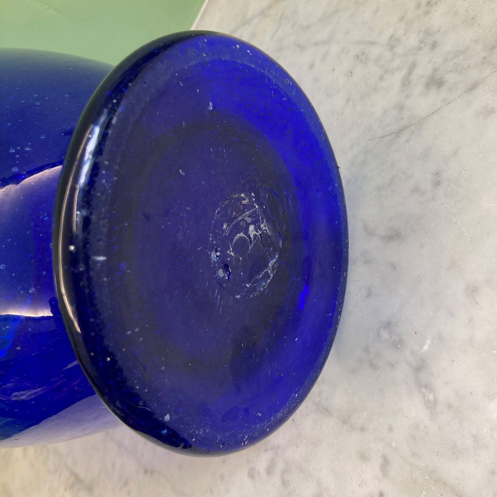 Vase verre bleu cobalt de Murano