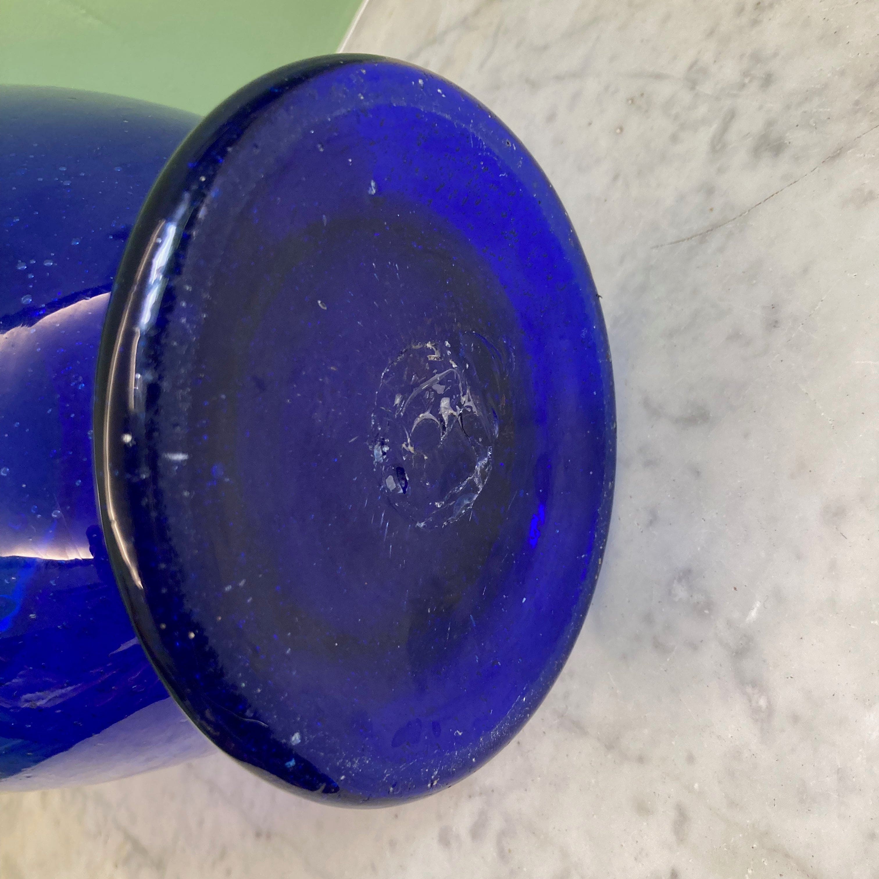 Vase verre bleu cobalt de Murano