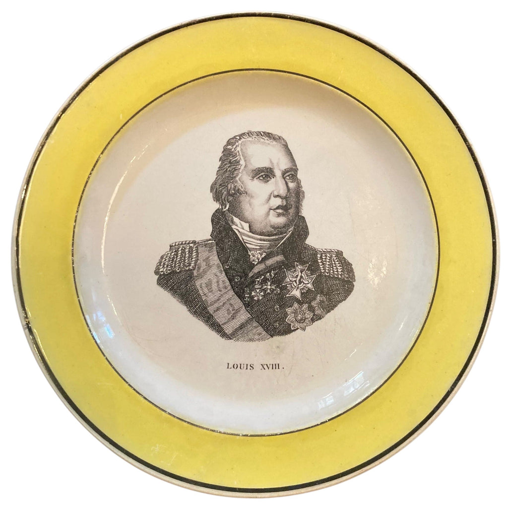 Assiette de la manufacture de Montereau représentant le Roi Louis XVIII