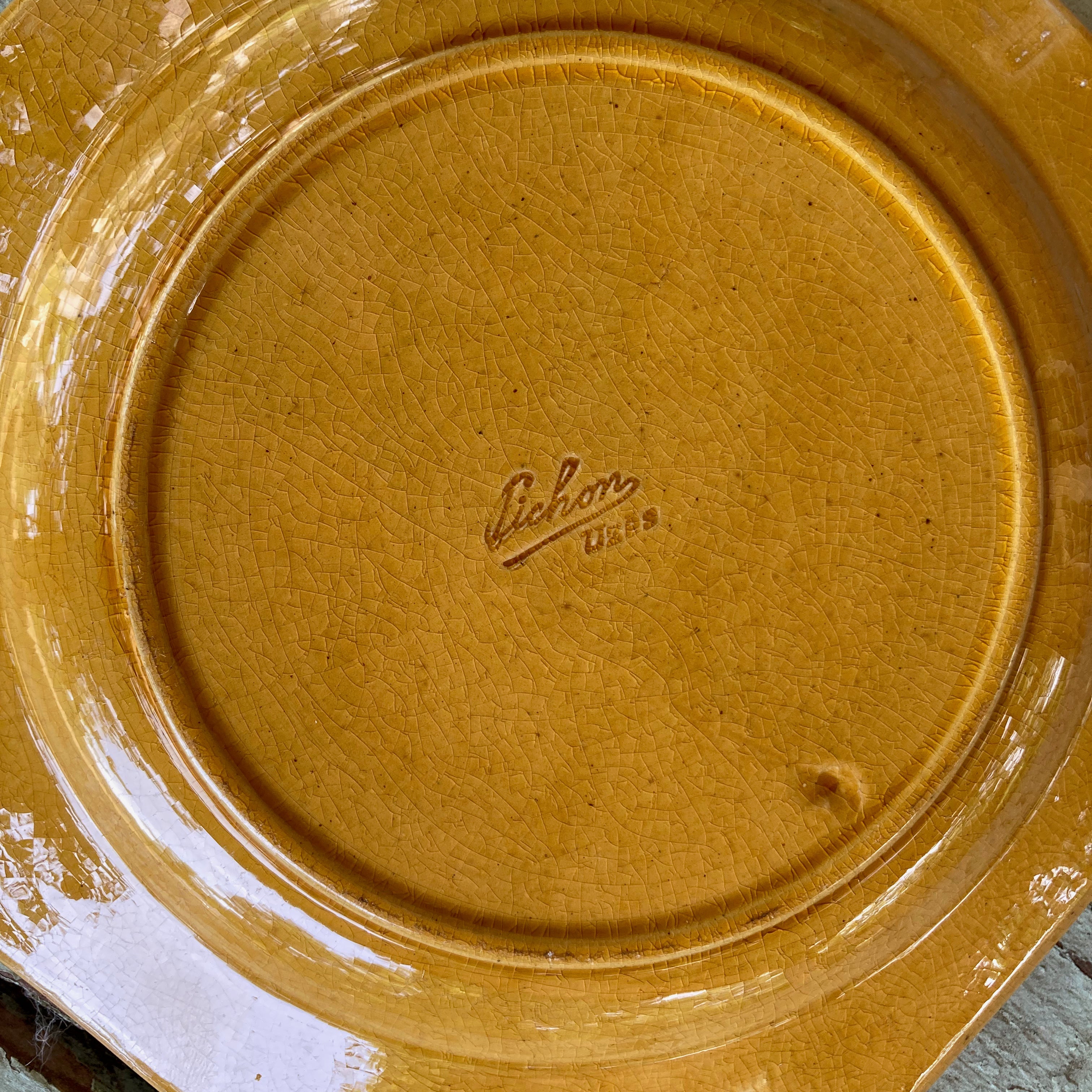6 assiettes à dessert octogonales en céramique vernissée de la Maison PICHON à Uzès.