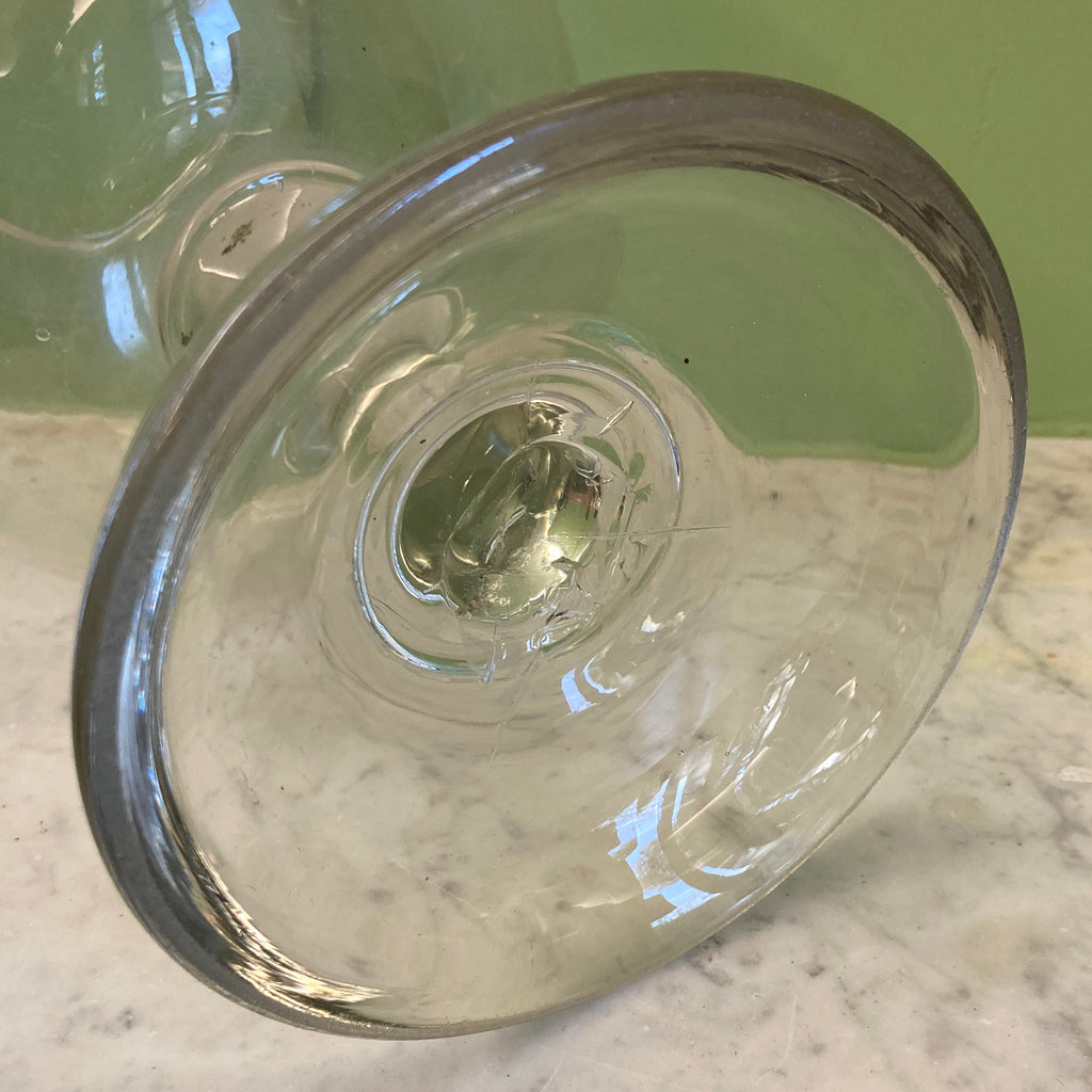 Bocal à sangsues en verre soufflé.