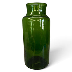 Ancien bocal en verre soufflé début 19e siècle de couleur verte.