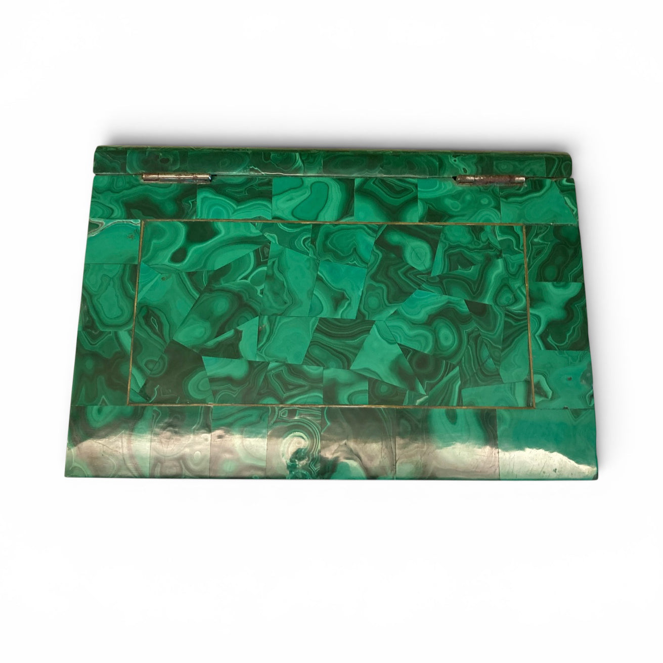Boite à bijoux Russe en malachite fin 19ème en forme de livre.