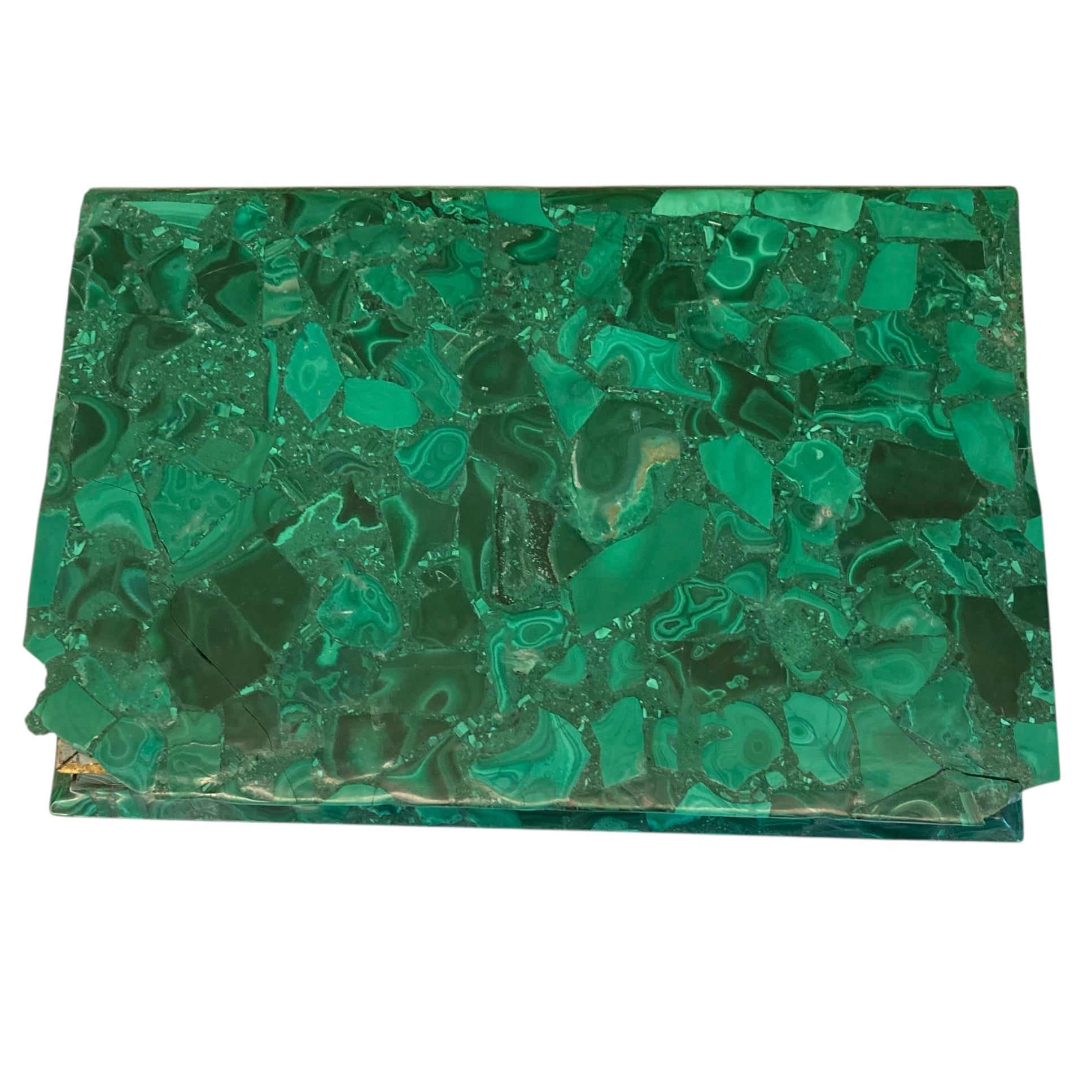 Boite à bijoux Russe en malachite fin 19ème en forme de livre.