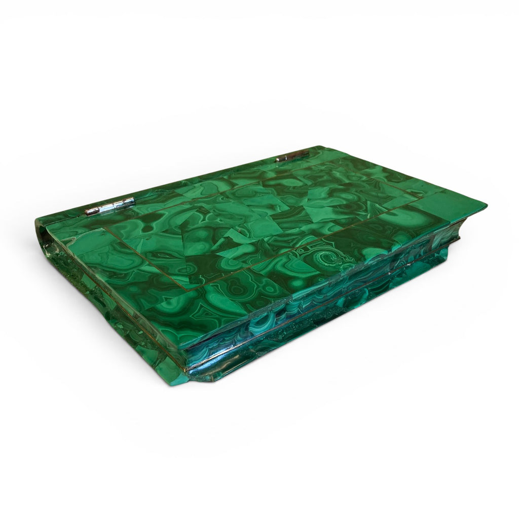 Boite à bijoux Russe en malachite fin 19ème en forme de livre.