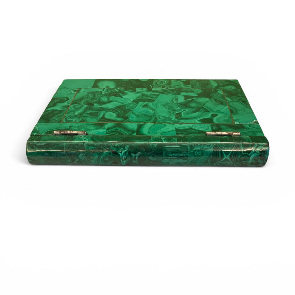 Boite à bijoux Russe en malachite fin 19ème en forme de livre.