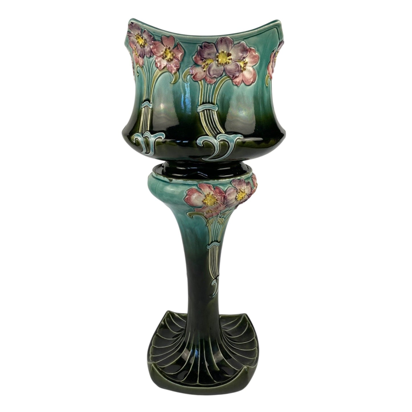 Gustave De Bruyn cache-pot sur colonne art nouveau