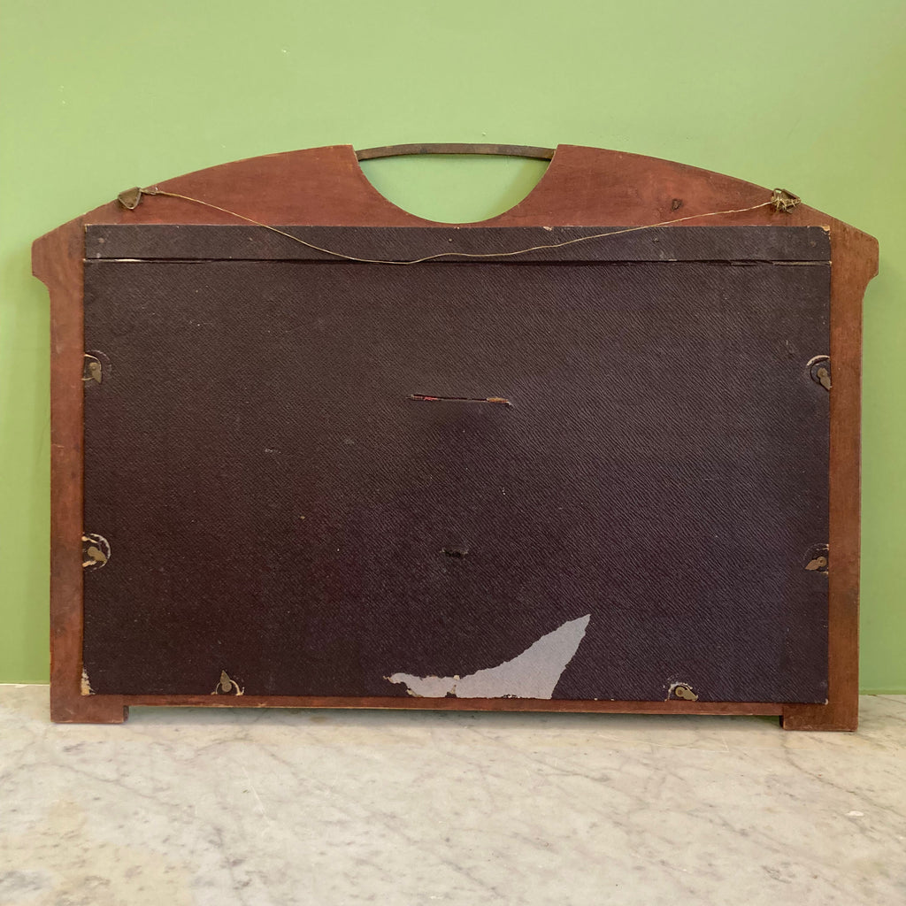 Grand cadre photos art nouveau en acajou et laiton