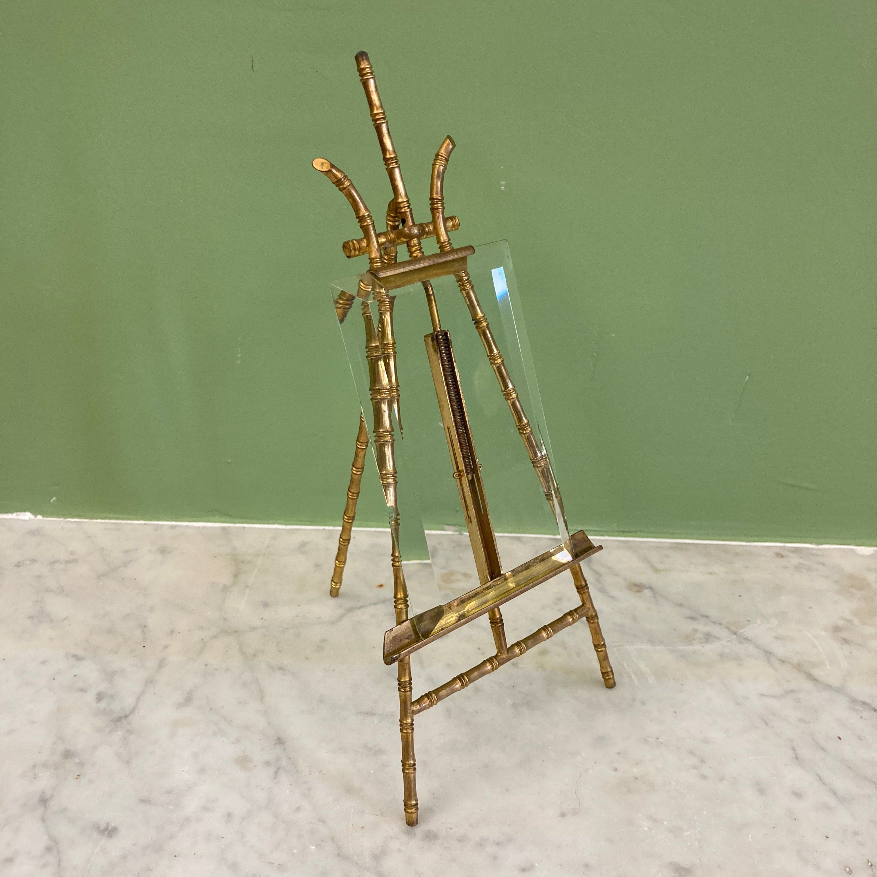 Ancien cadre photo chevalet en bronze