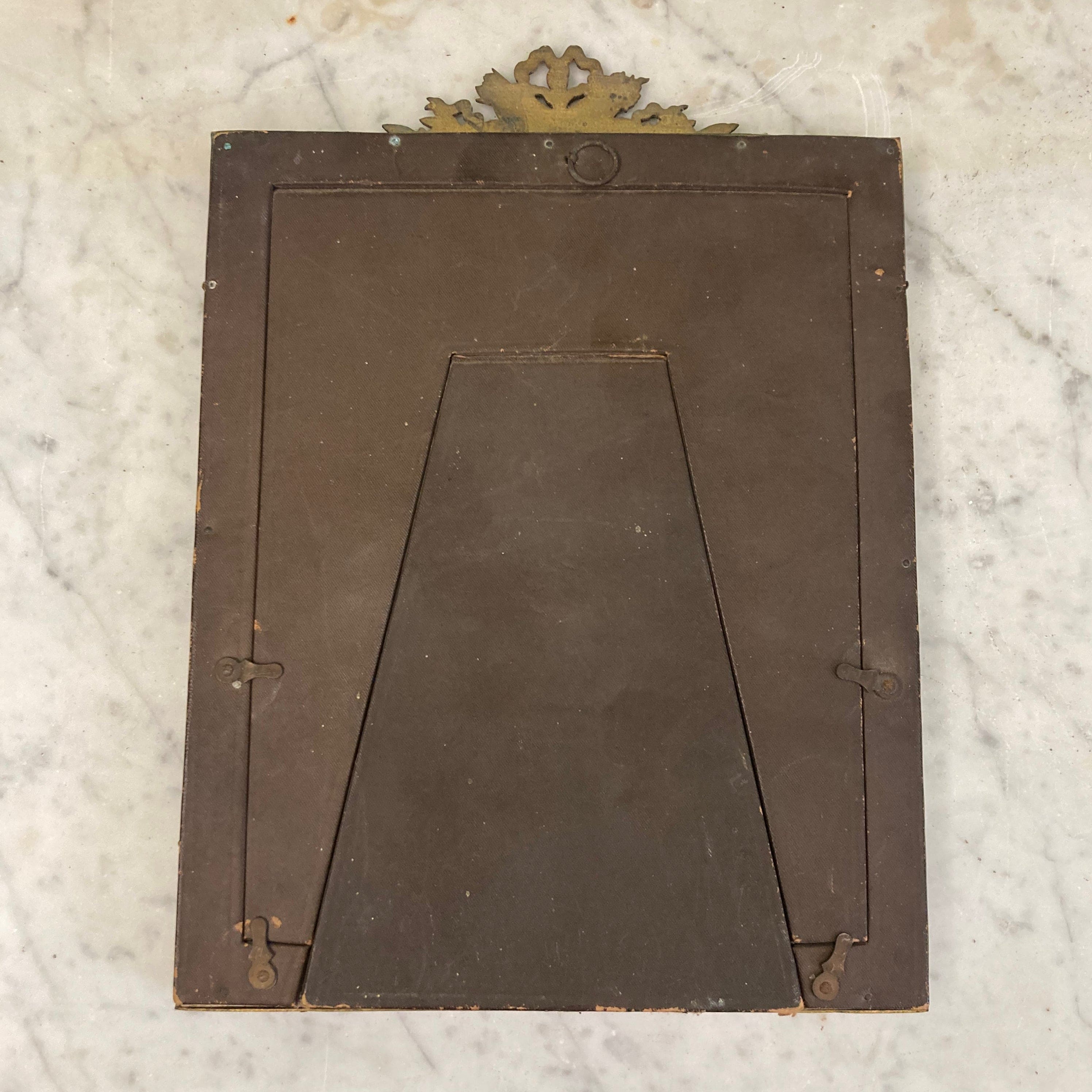 Cadre photo ancien en bronze doré