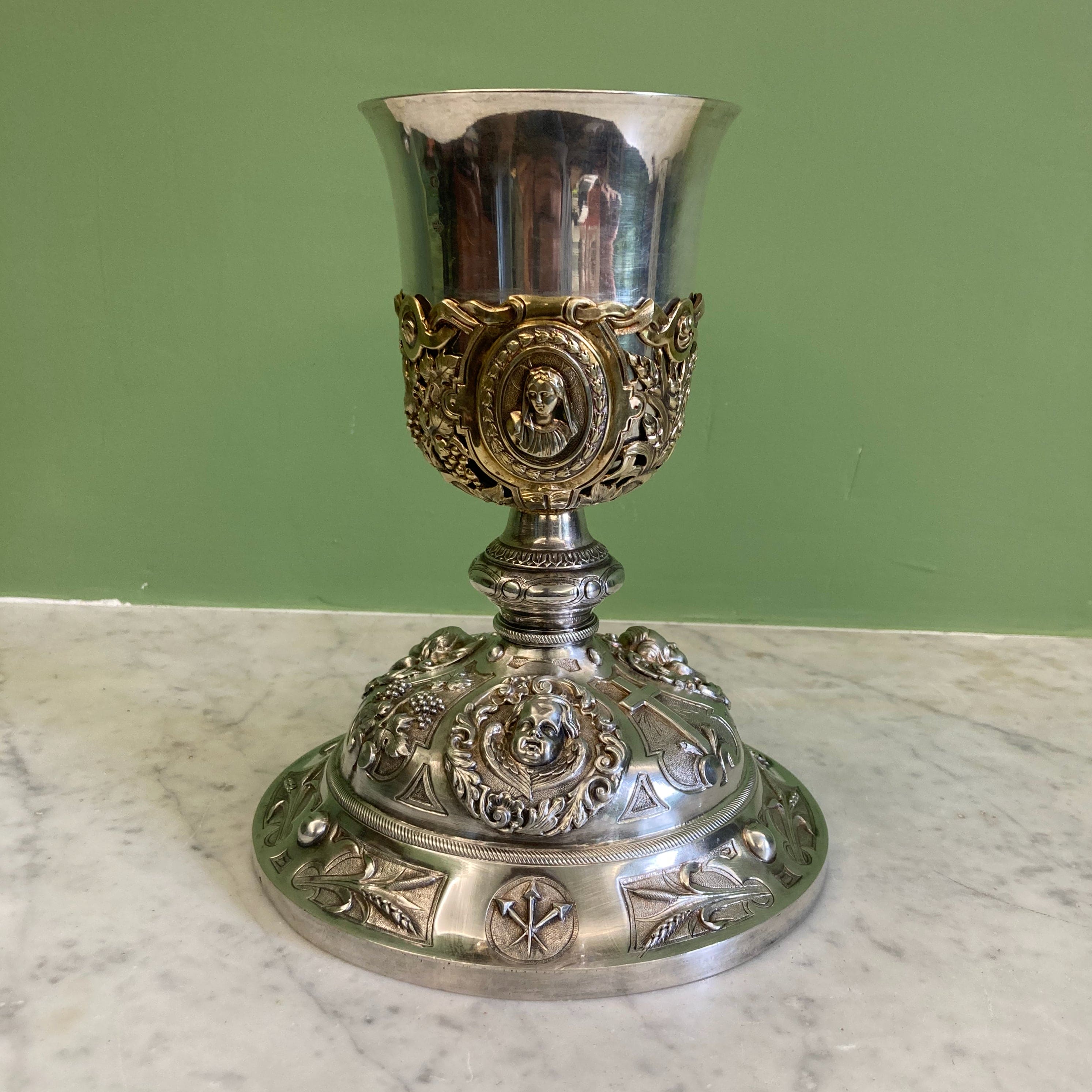 Calice en argent massif et vermeil par Favier