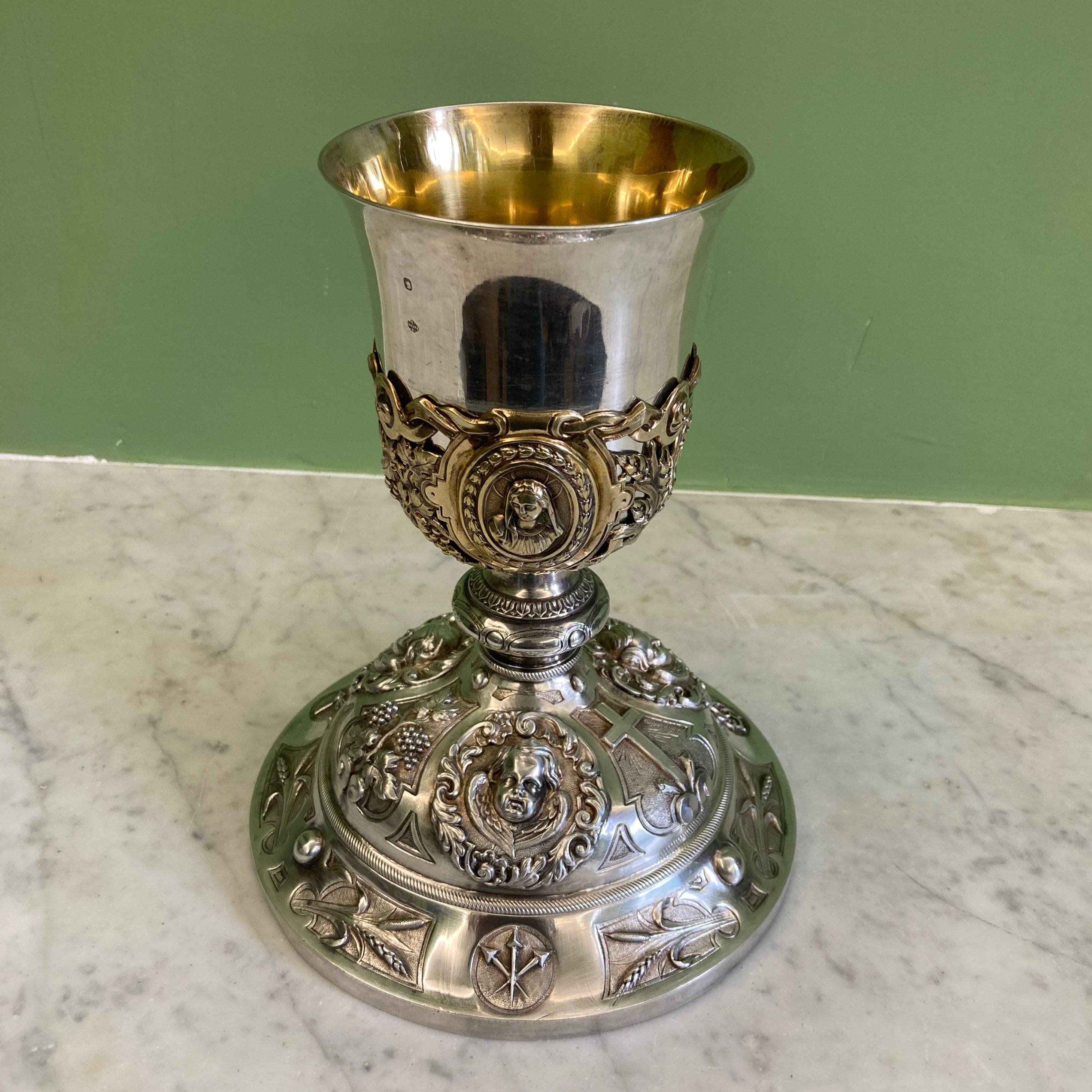 Calice en argent massif et vermeil par Favier