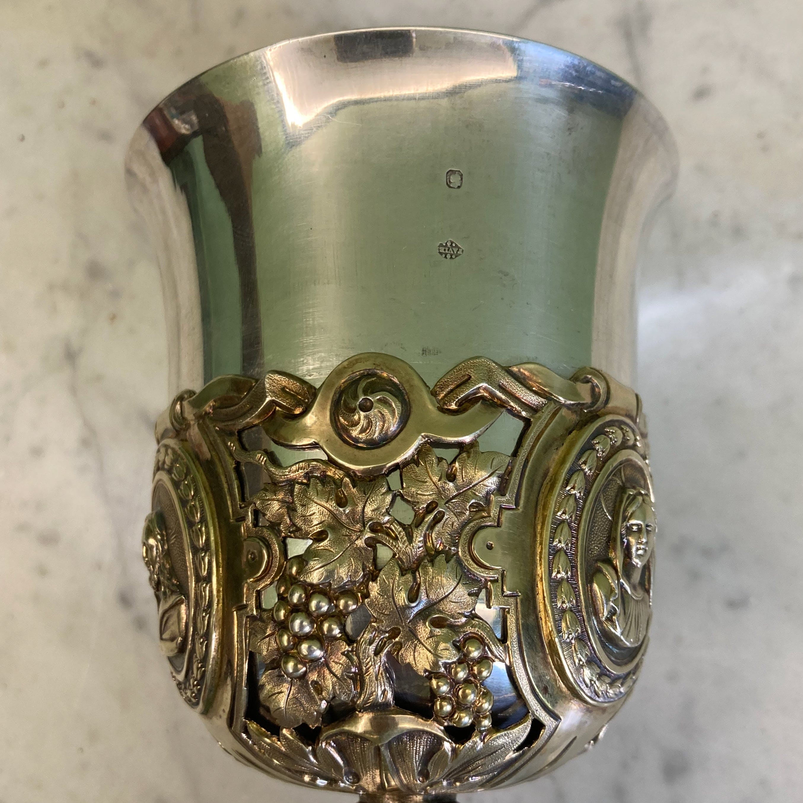 Calice en argent massif et vermeil par Favier