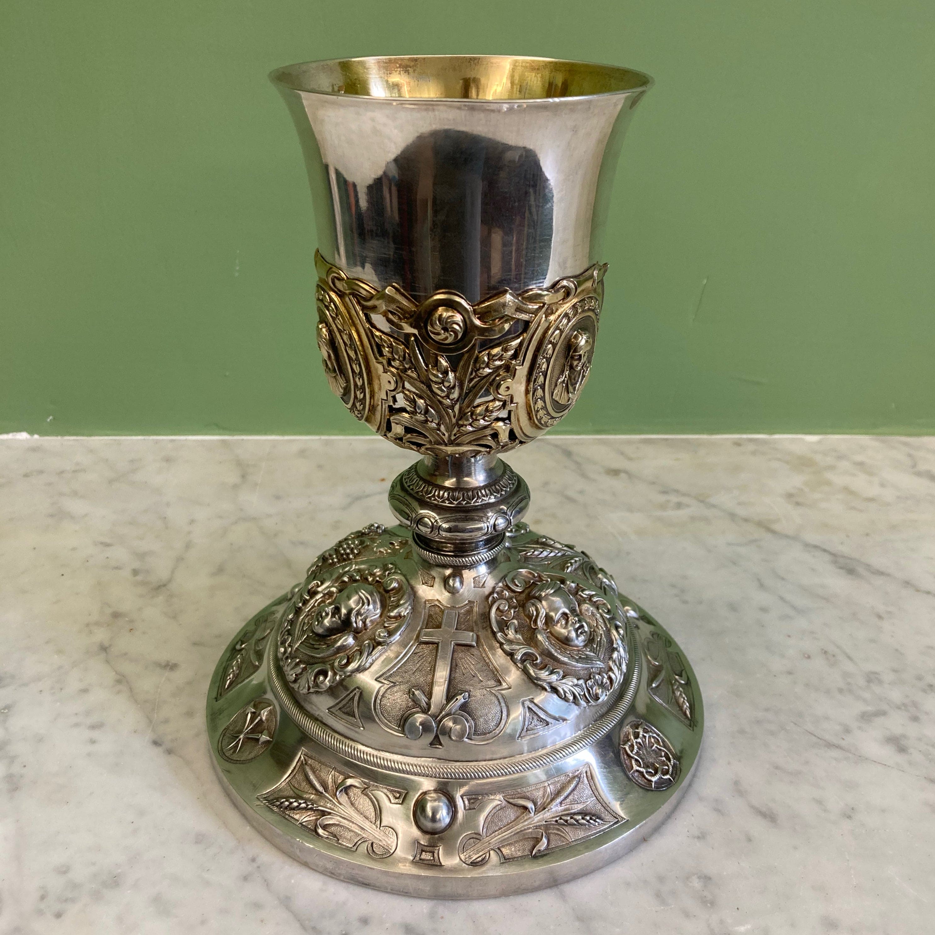 Calice en argent massif et vermeil par Favier