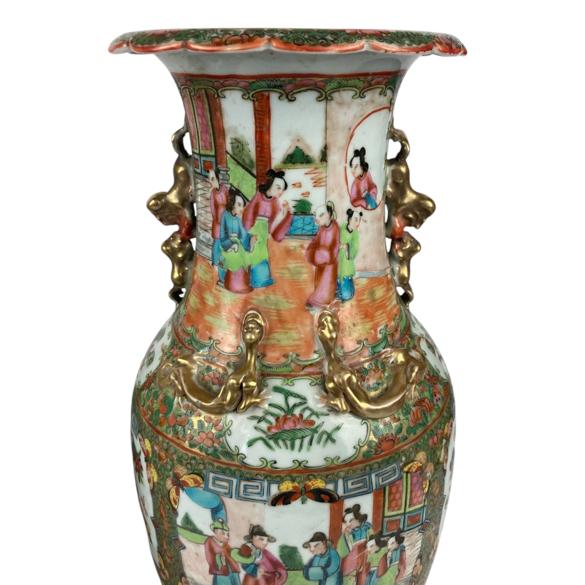 Paire de vases en porcelaine chinoise Canton