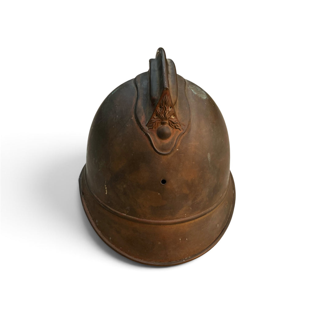 Ancien casque de Sapeur Pompier modèle 1895 en laiton.