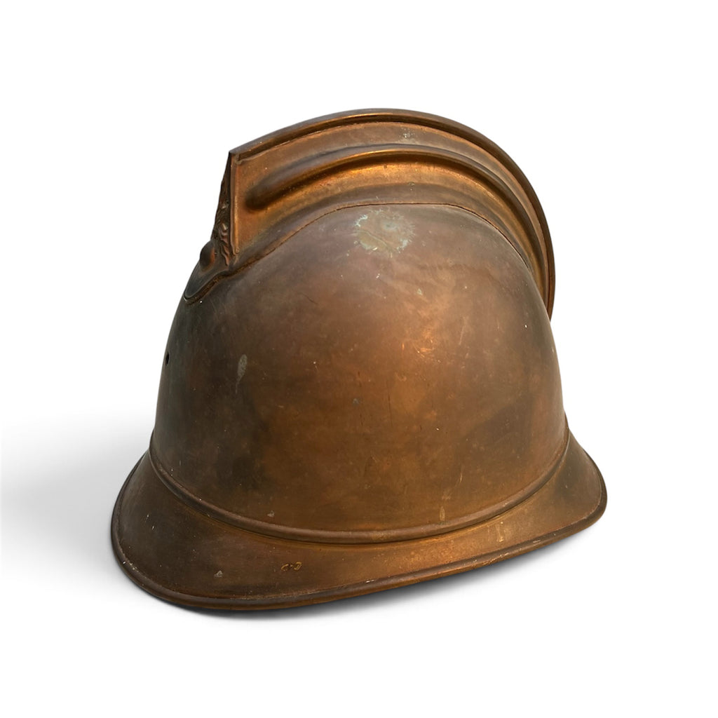Ancien casque de Sapeur Pompier modèle 1895 en laiton.