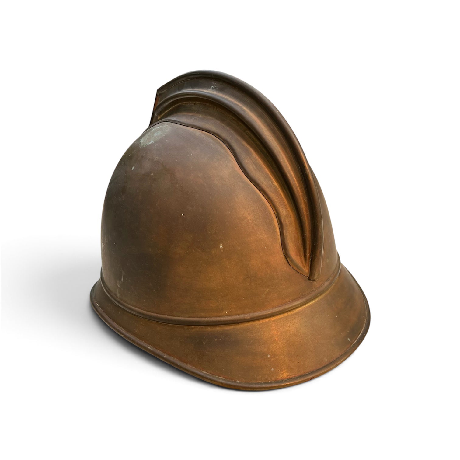 Ancien casque de Sapeur Pompier modèle 1895 en laiton.