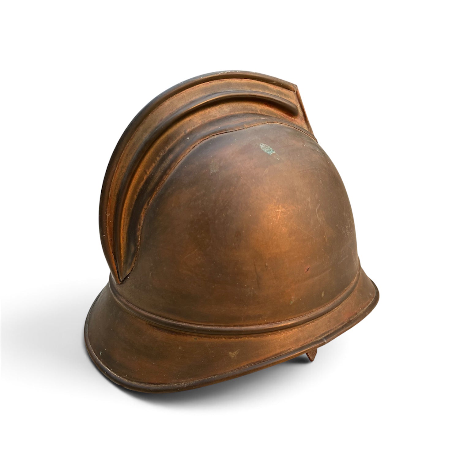 Ancien casque de Sapeur Pompier modèle 1895 en laiton.