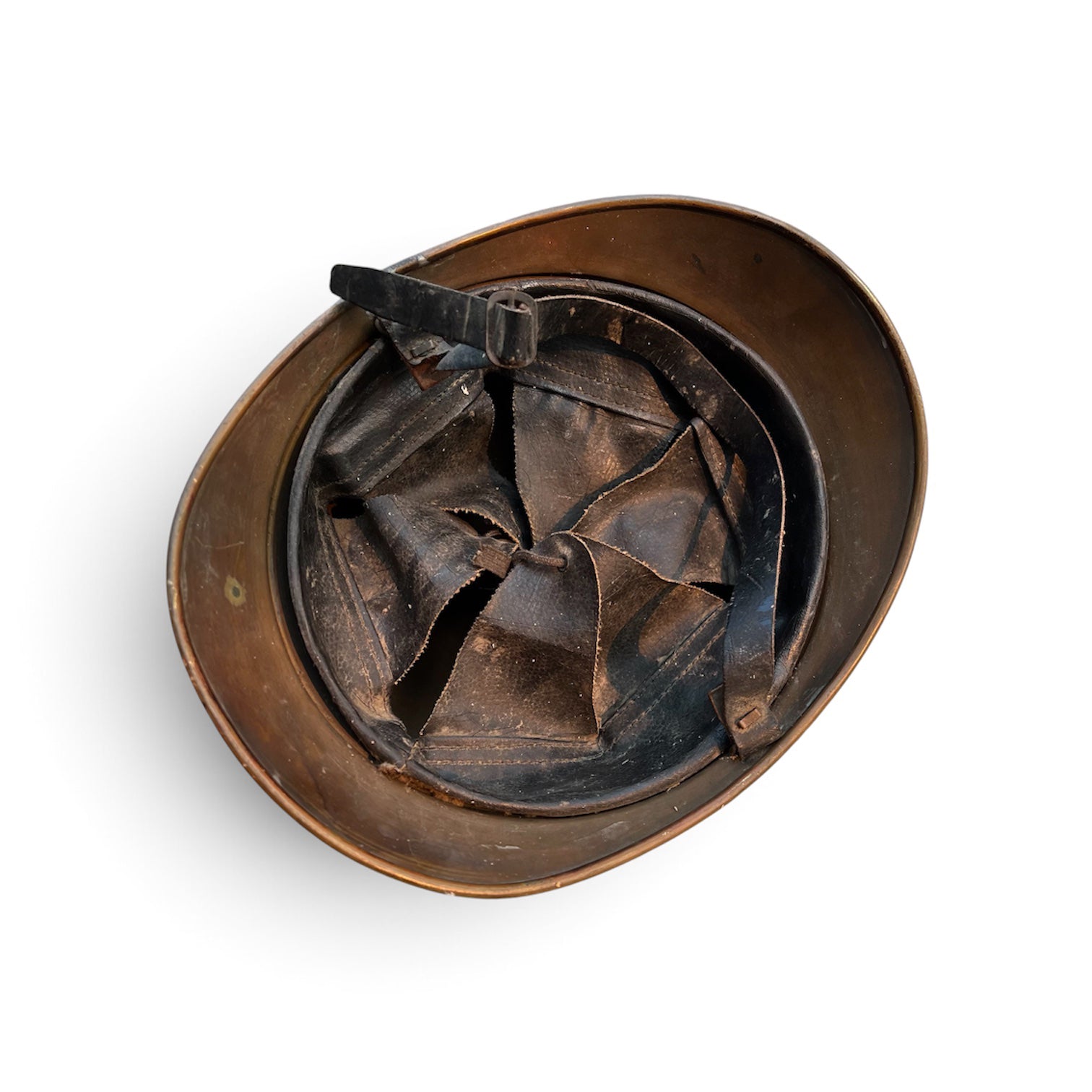 Ancien casque de Sapeur Pompier modèle 1895 en laiton.