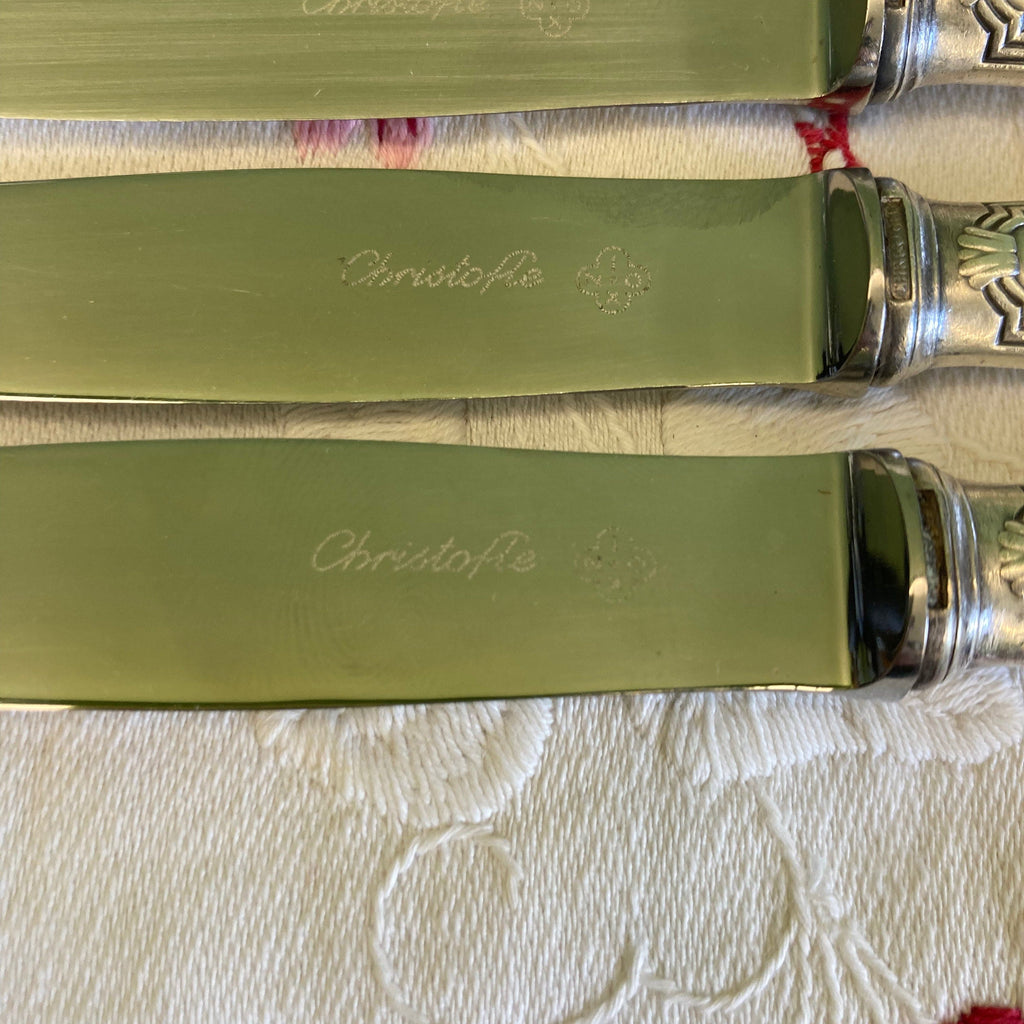 Christofle modèle rubans croisés 12 couteaux à entremets