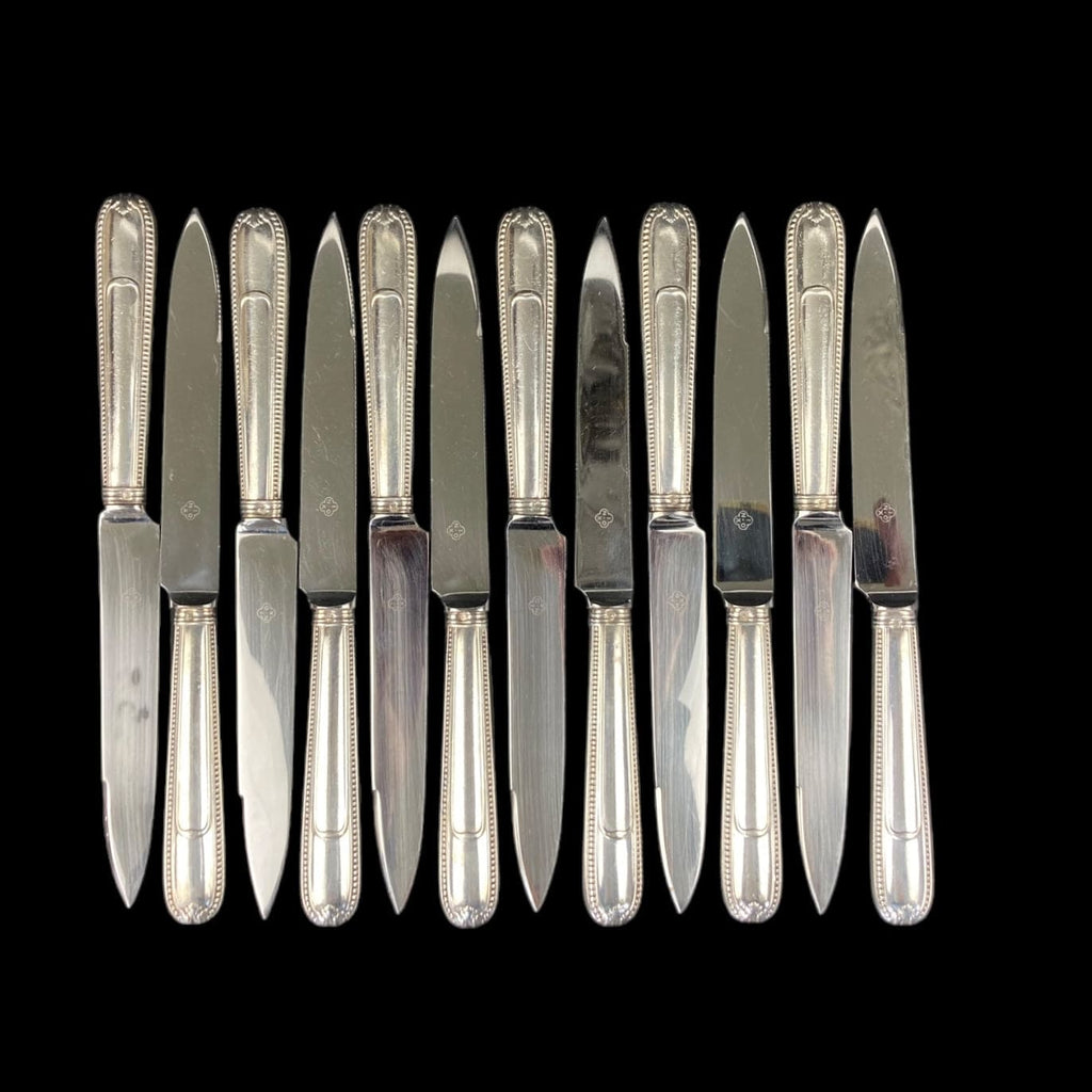 Christofle couteaux entremets perles