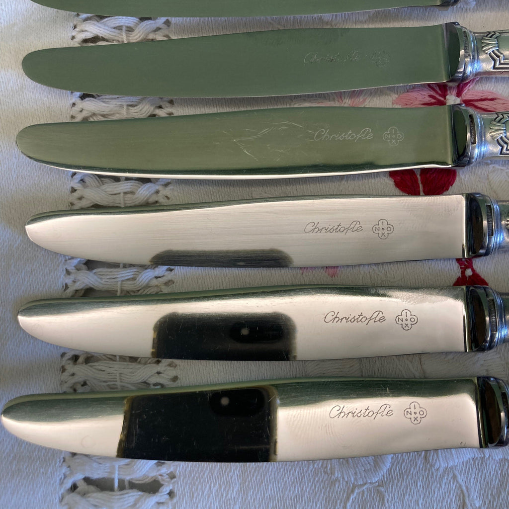 Christofle modèle rubans croisés 12 couteaux à entremets
