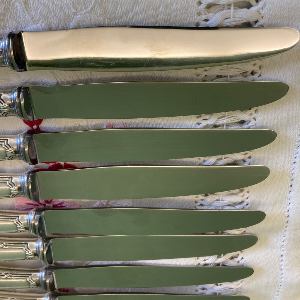 Christofle modèle rubans croisés 12 couteaux à entremets