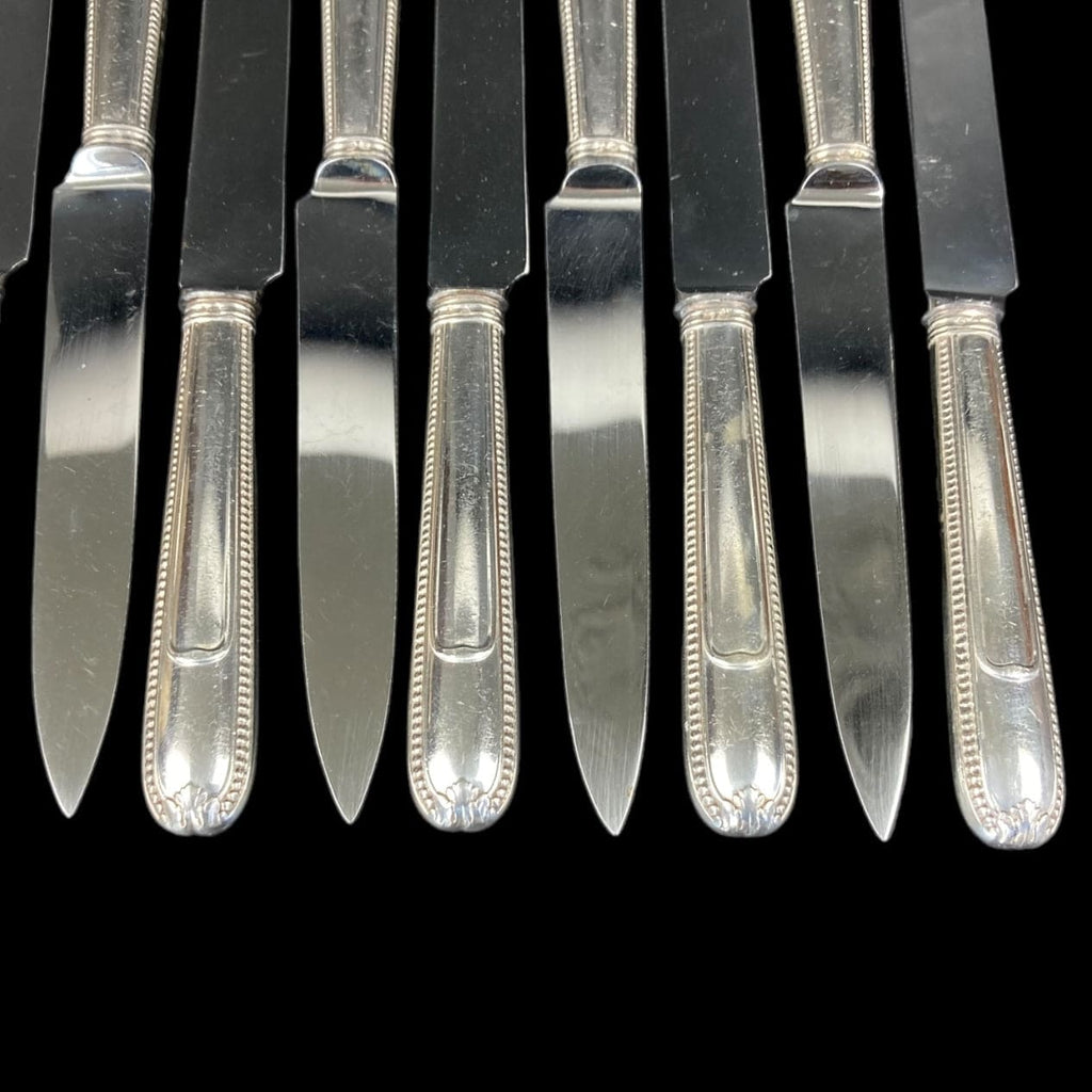 Christofle couteaux entremets perles